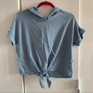 Light Blue Tied Sweatshirt with hood